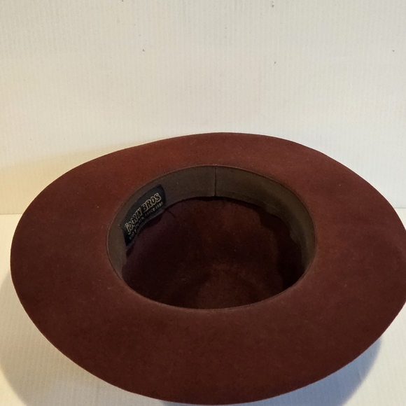 Goorin Bros Wide Brim Burgundy Wool Fedora Hat Large Leather Band Classy Classic - Picture 12 of 16